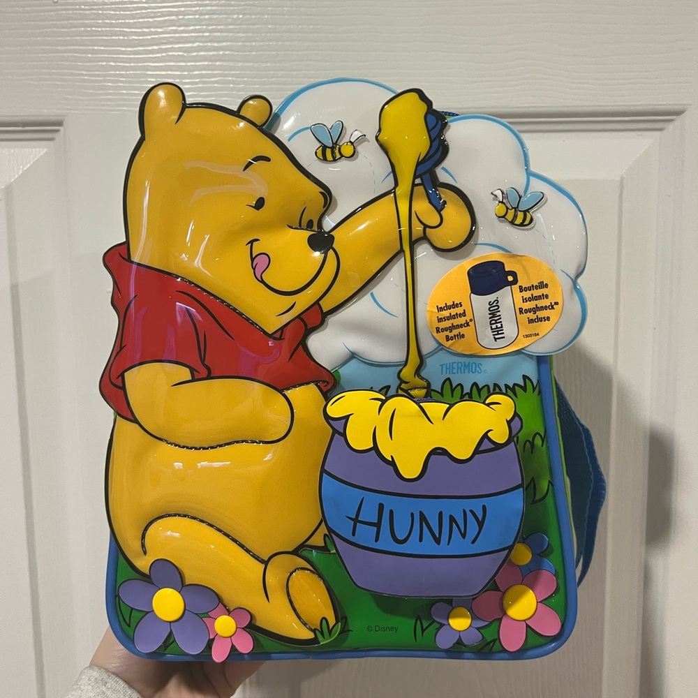 1990s 2000s Winnih The Pooh Thermos lunchbox combo Vintage NWT